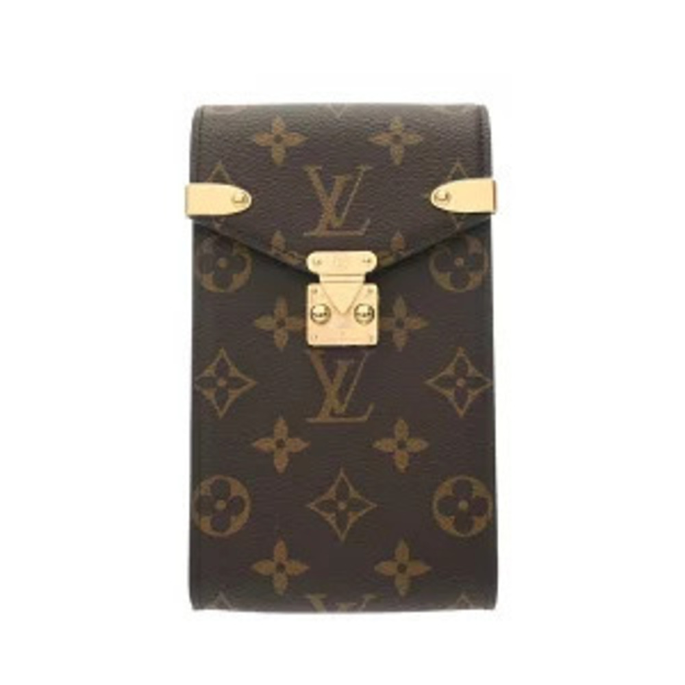 Louis Vuitton Phone Pouch Clutch Metis Brown Monogram Canvas Shoulder Bag